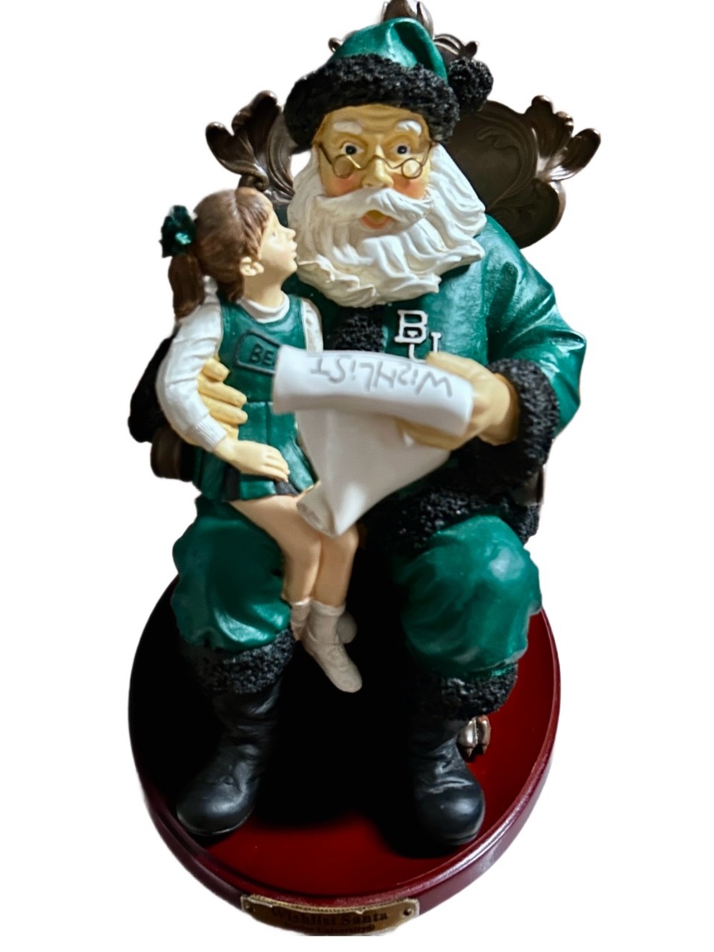 Collegiate Collectables ~ Wishlist Santa ~ Baylor State University ~ Figurine